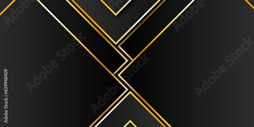 Dark backdrop rectangles with golden lines background. Modern abstract background black dop with golden luxury. Seamless surface pattern design with diamonds ornament. Lozenge motif. Repeated black.