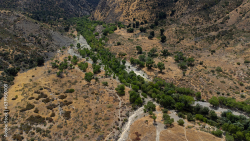 Aerial View of Piru Creek, Los Padres National Forest, Los Angeles County, California photo