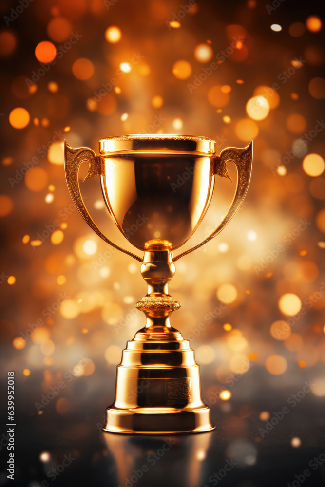 Champion golden trophy for winner background. Success and achievement concept. Sport and cup award theme. Champion golden trophy for winner background. Success and achievement concept. Sport and cup award theme.