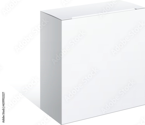 Realistic square White paper Package Box. Pack box for Smartphone, electronic device and other products. Mockup Vector illustration.