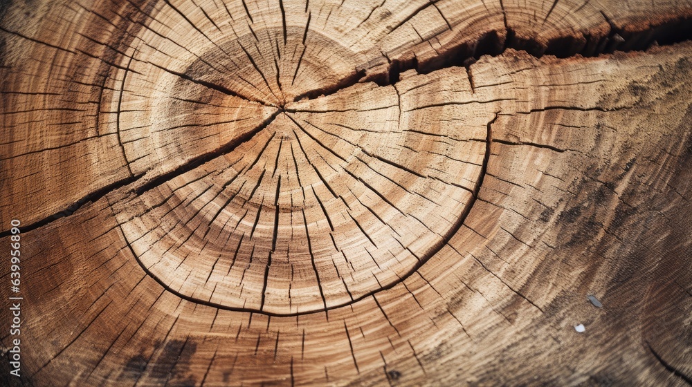 Fototapeta premium Background Wood texture of cut tree trunk, close-up