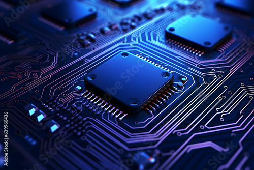 Computer circuit board technology background. Motherboard digital chip. 