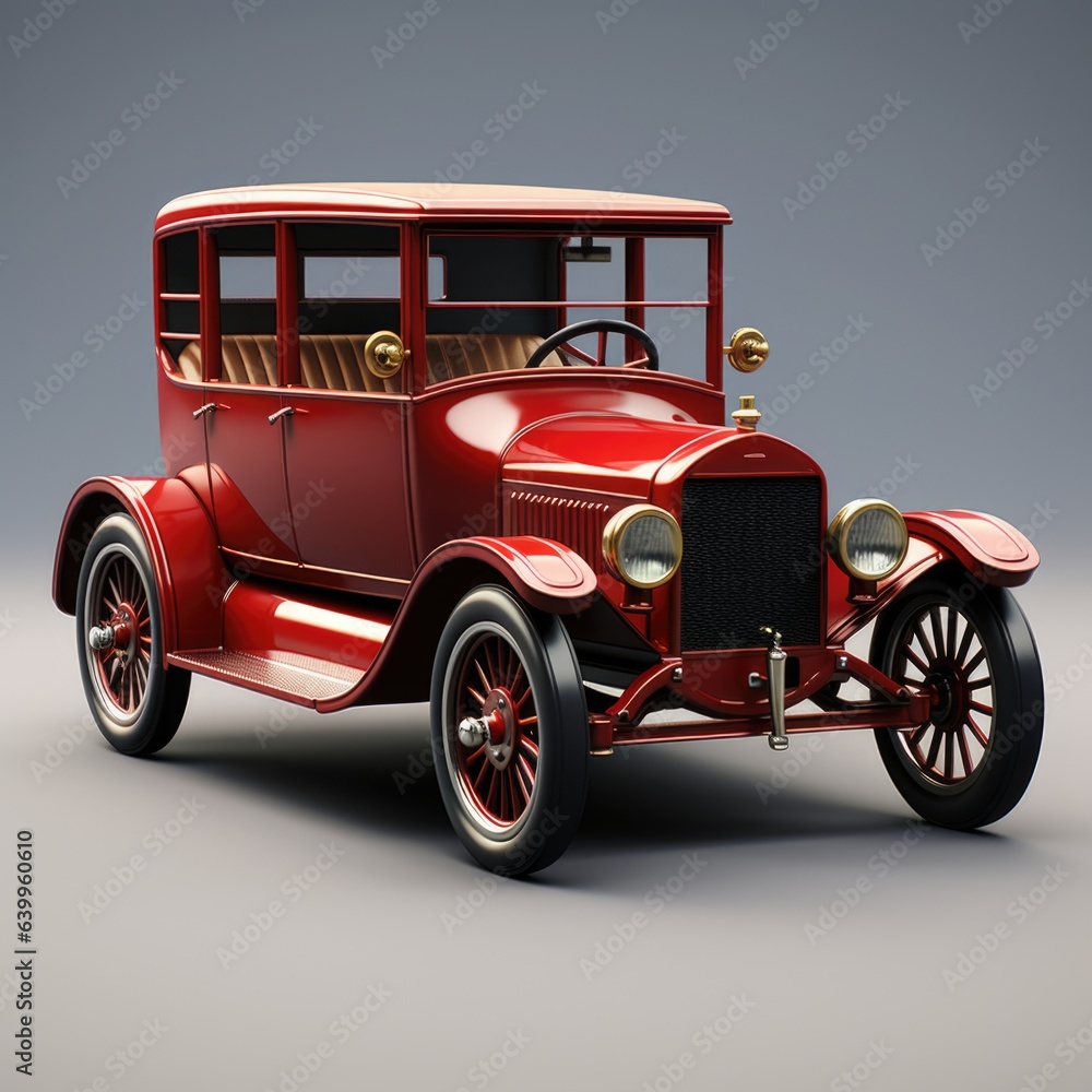 3d rendering of a vintage classic model T ford