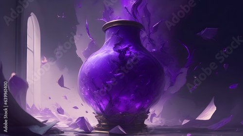 A seemingly harmless vase in a museum suddenly explodes, sending glass shards flying in all directions. The cause? A cursed artifact that had been hidden within the vase. The room is filled with an ot photo