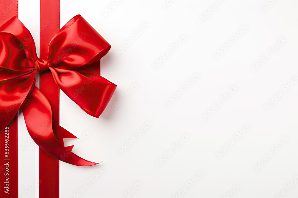 Red ribbon with bow isolated on white background. Red ribbon with bow isolated on white background.