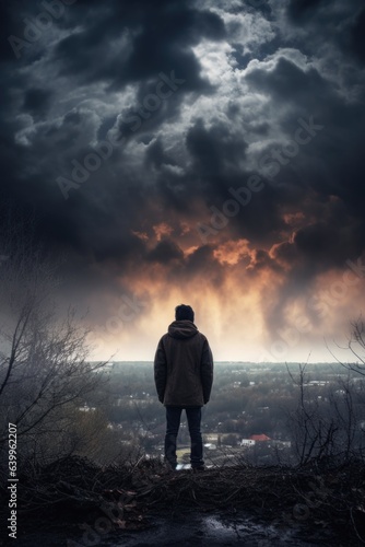 a person standing in front of a storm © DailyLifeImages