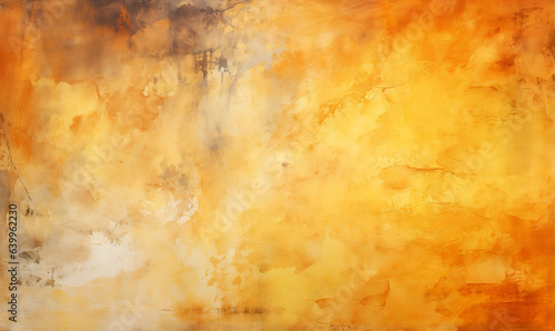 vibrant vintage grunge texture on a yellow orange watercolor background © Ash