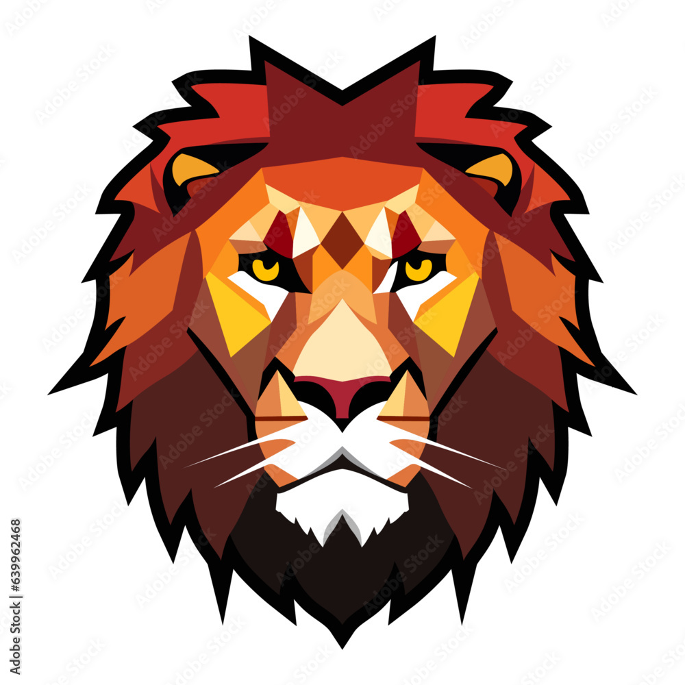 Fototapeta premium lion head vector illustration