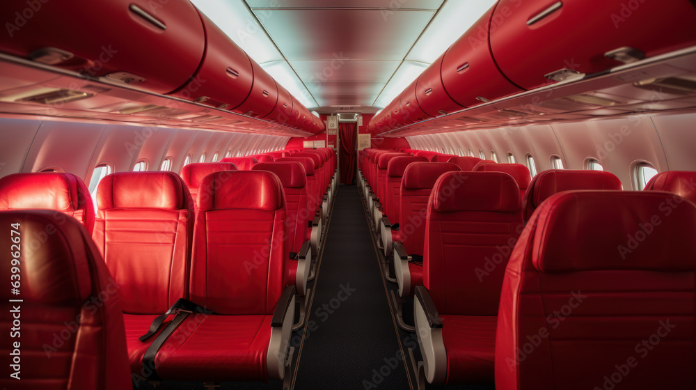 Fototapeta premium the row seat in the airplane