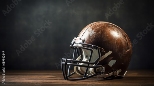 still American football helmet and American football