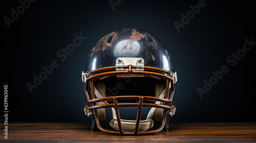 still American football helmet and American football