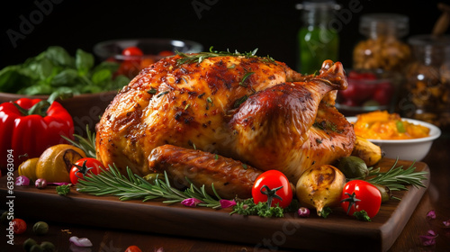 Savory and Succulent, Roasted Thanksgiving Chicken Tempting Palates