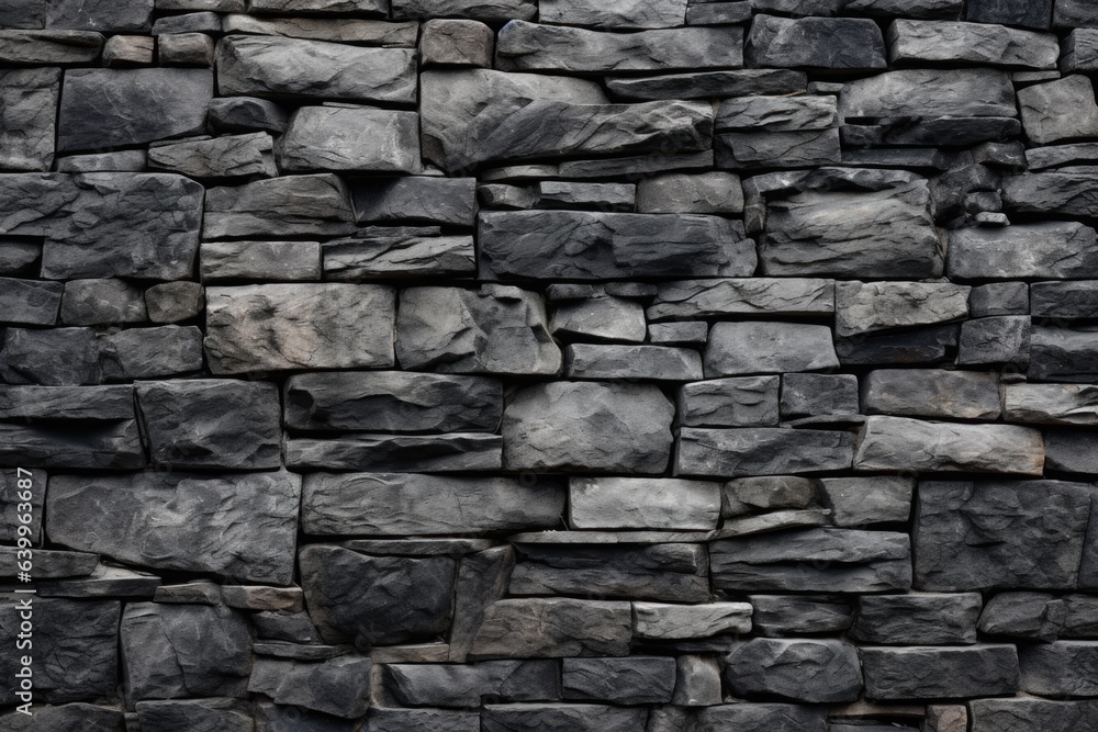 an old wall made of gray coble stone texture