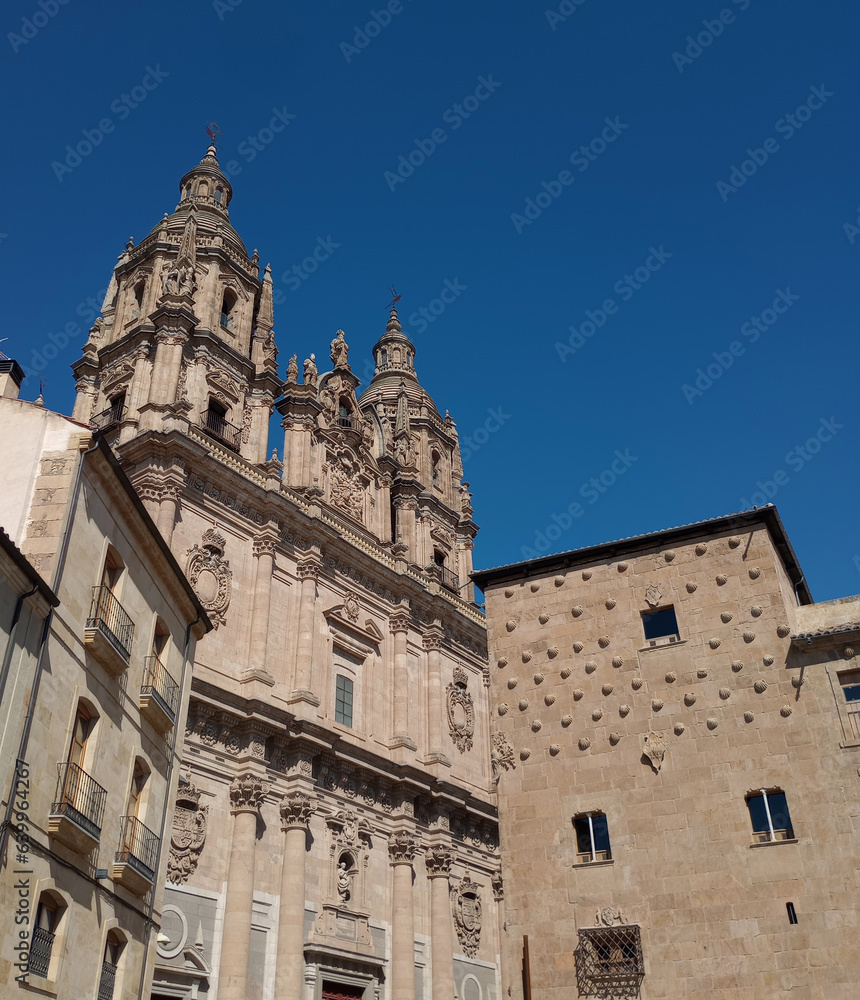 view of antique church in Salamanca city Spain