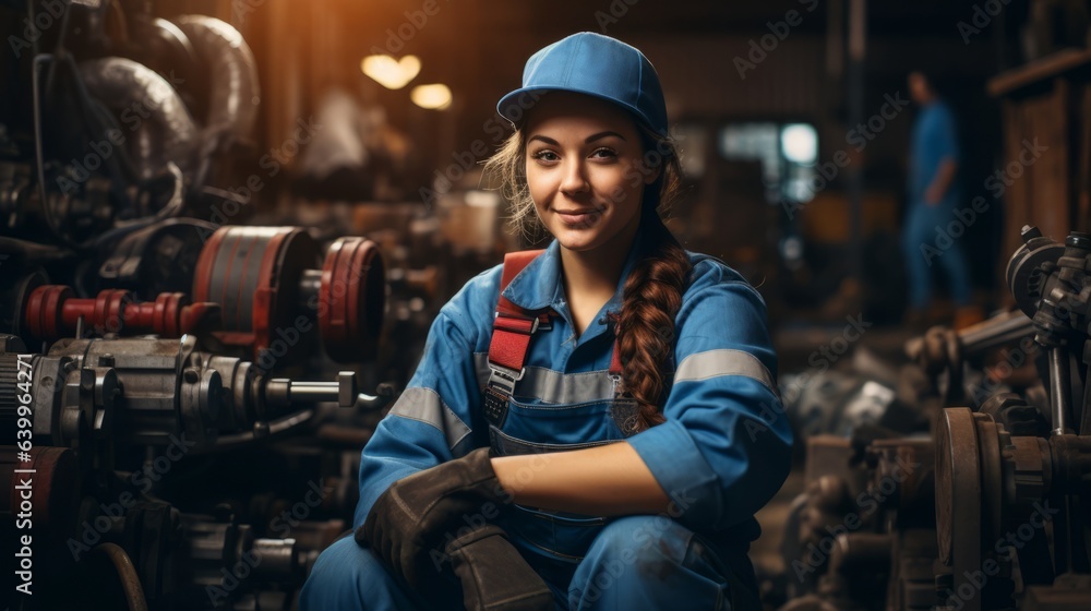 woman working as mechanic