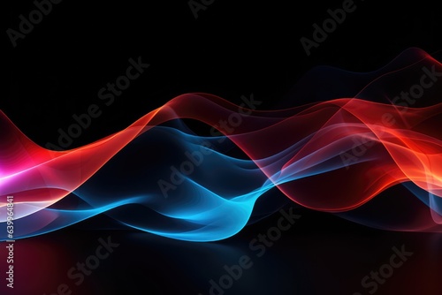 Glowing grainy gradient blue white red fluid colors wave