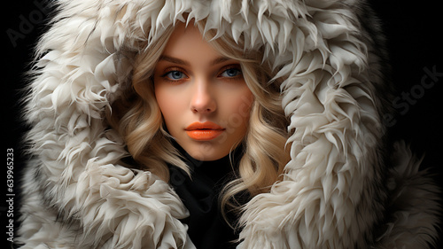 beautiful woman in winter clothes