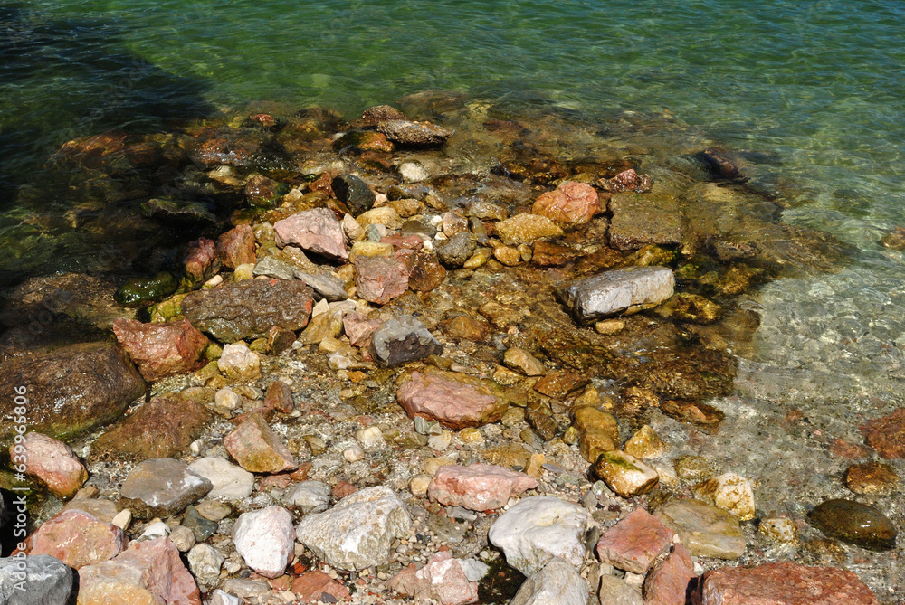 Rocky Beach and Clear Waters of Shallow Lake