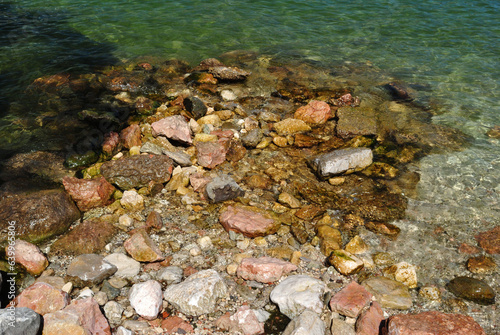 Rocky Beach and Clear Waters of Shallow Lake