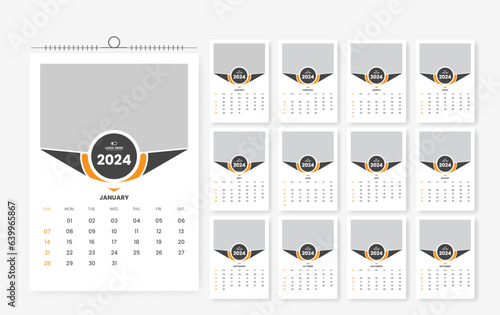 2024 calendar design template, 12 page 2024 creative wall calendar design template