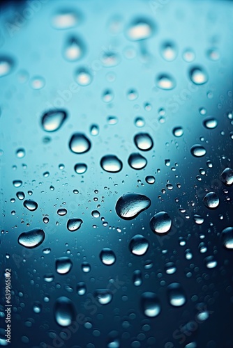 an aesthetic background rain drops on a glass window with the blurred view