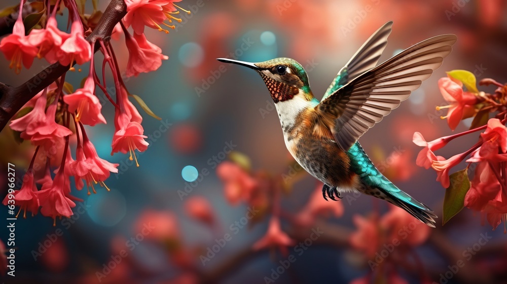 Naklejka premium hummingbird on a branch