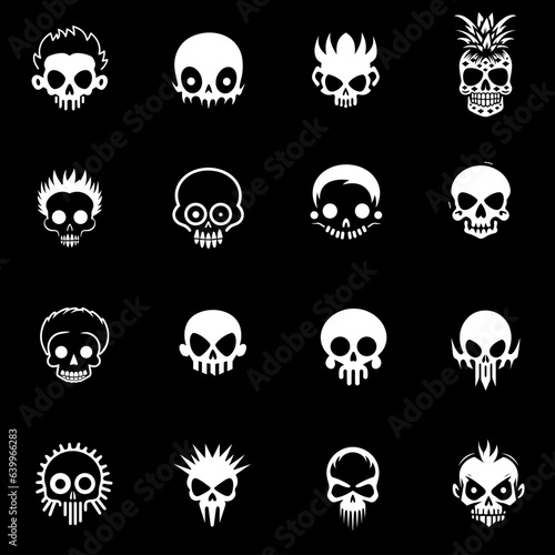Skull Halloween icons set © John