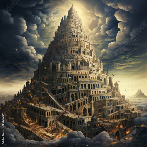 Fototapeta Illustration of the Babel Tower.