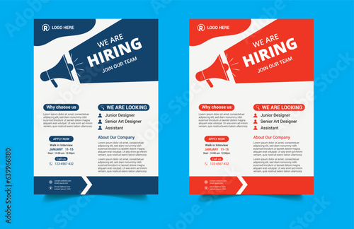 We are hiring flyer design bundle. Job Vacancy Flyer Template or We are hiring flyer template design. Job offer leaflet template. Job vacancy  poster template design. Corporate Business flyer Design.