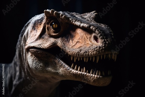 Close up of dinosaur face