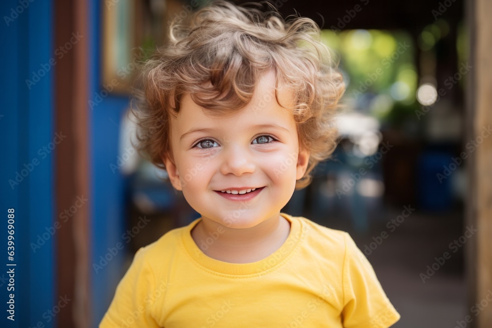 Caucasian little toddler boy is smiling Caucasian little toddler boy is smiling