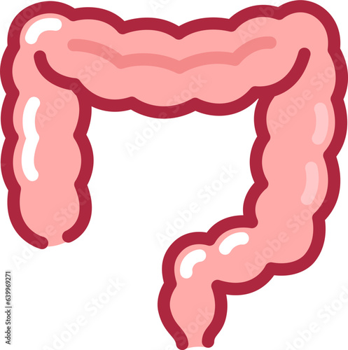Human colon cartoon icon. Internal organ hand drawn doodle illustration.