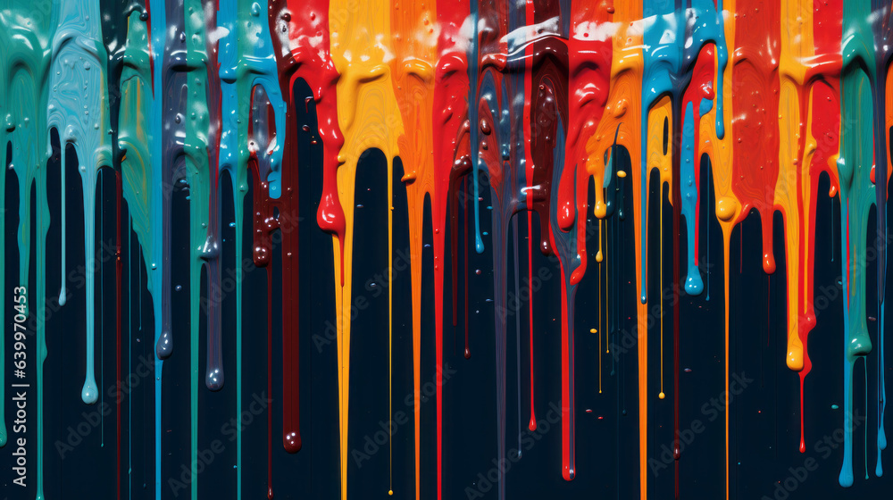 Fototapeta premium Dripping Colorful Paint flat texture