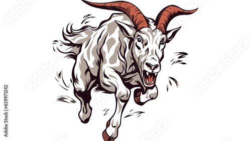 Energetic Goat Image. Witness the Agile Grace of a Running Goat in Captivating Detail