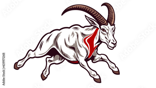 Energetic Goat Image. Witness the Agile Grace of a Running Goat in Captivating Detail
