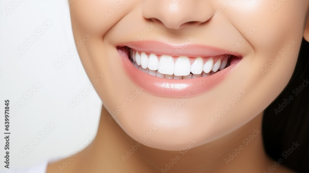 Joyful Expression: Radiant Smile Captured in Close-up against a Serene White Backdrop, Exuding Pure Happiness and Positive Vibes Joyful Expression: Radiant Smile Captured in Close-up against a Serene White Backdrop, Exuding Pure Happiness and Positive Vibes
