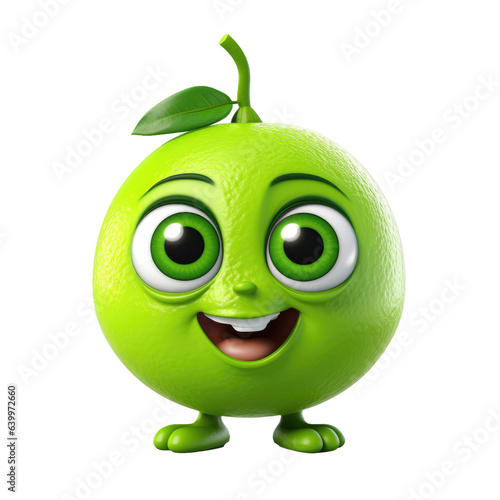 Cute Cartoon Lime Character...