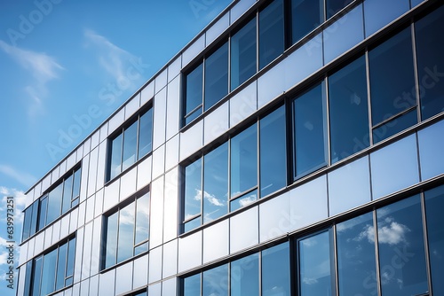 Graphite facade and large windows on a fragment