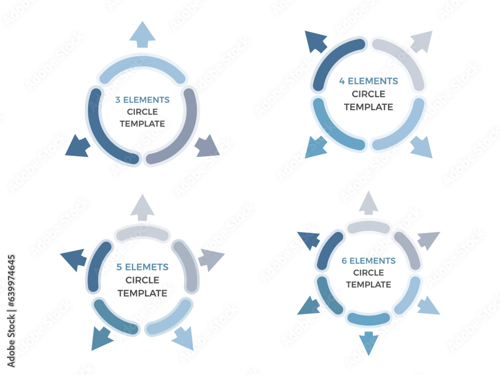 Circles with arrows divided on segments, infographic templates for circle diagrams, vector eps10 illustration
