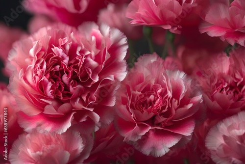 Lovely  fun carnation flowers representing Mother s Day  shown in close-up  detailed pictures.. Creative resource  AI Generated