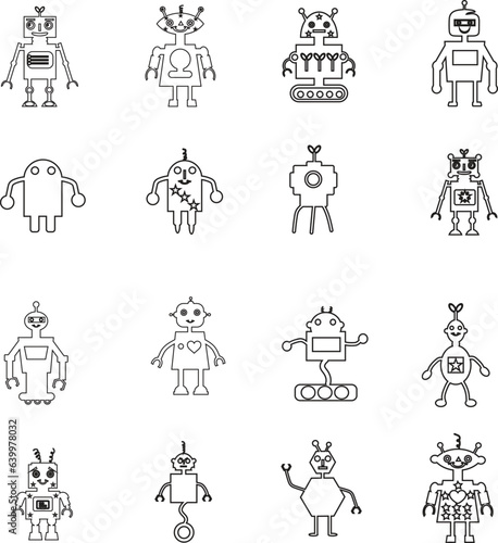 Robot Icon Set Clipart