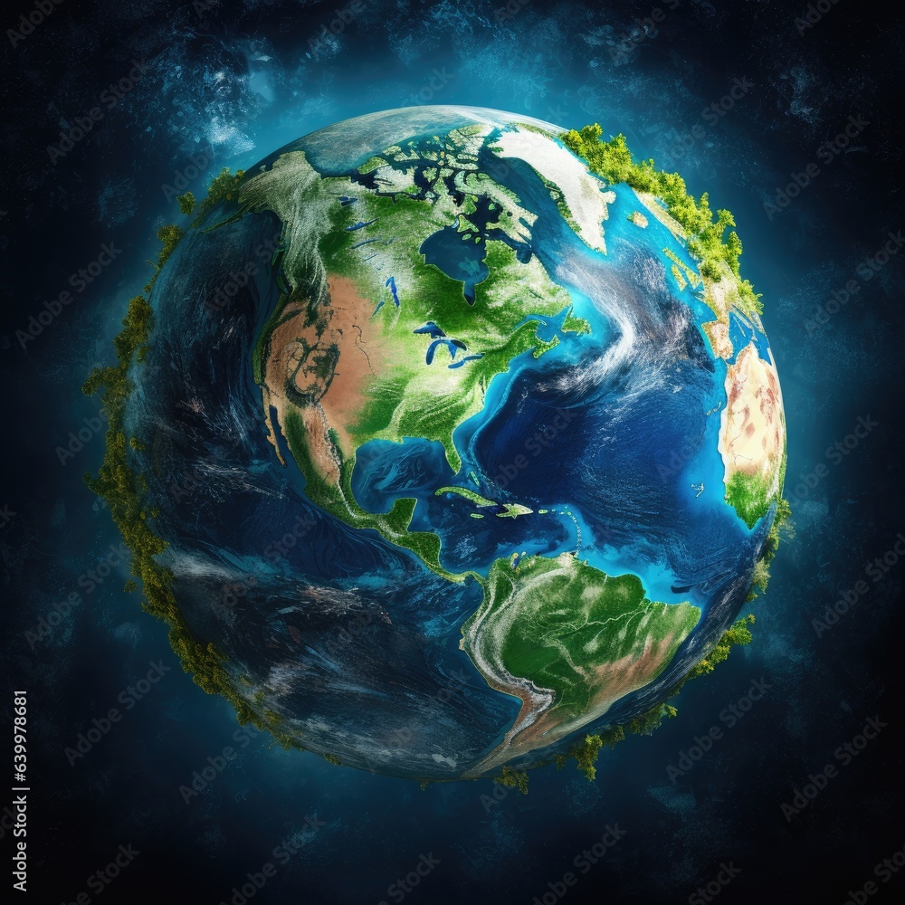 Fototapeta premium Planet Earth with its abundant water resources