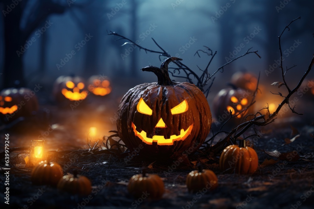 fantastic Halloween themed Pumpkins background fantastic Halloween themed Pumpkins background