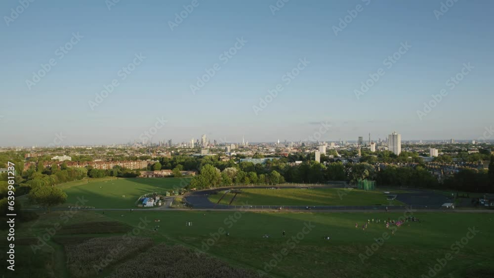 London Parliament Hill drone view at sunset London Parliament Hill drone view at sunset