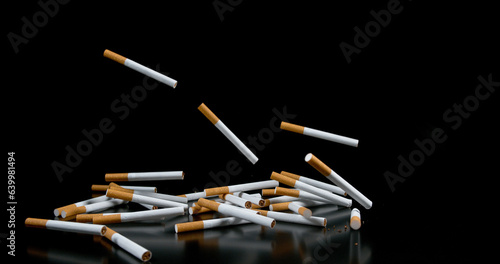 Wallpaper Mural Cigarettes Falling against Black Background Torontodigital.ca