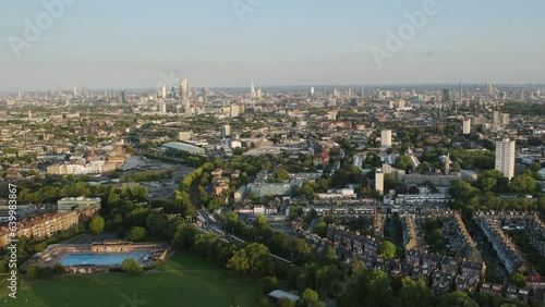 London Cityscape Skyline From Above Drone Aerial View photo
