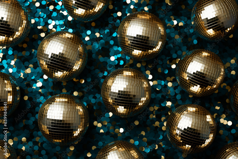 disco ball close up party pattern with confetti disco ball close up party pattern with confetti