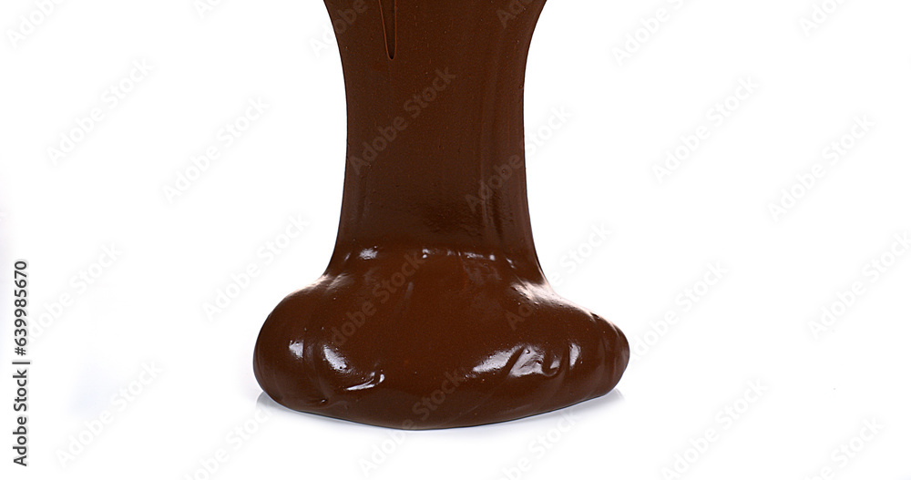 Chocolate Flowing on White Background Chocolate Flowing on White Background