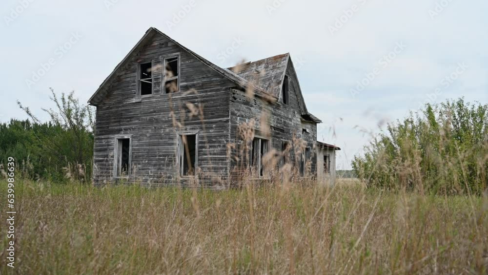 Looking through dry grass at an abandoned old farmhouse. The grass is moving slowly in a light wind.
Looking through dry grass at an abandoned old farmhouse. The grass is moving slowly in a light wind.