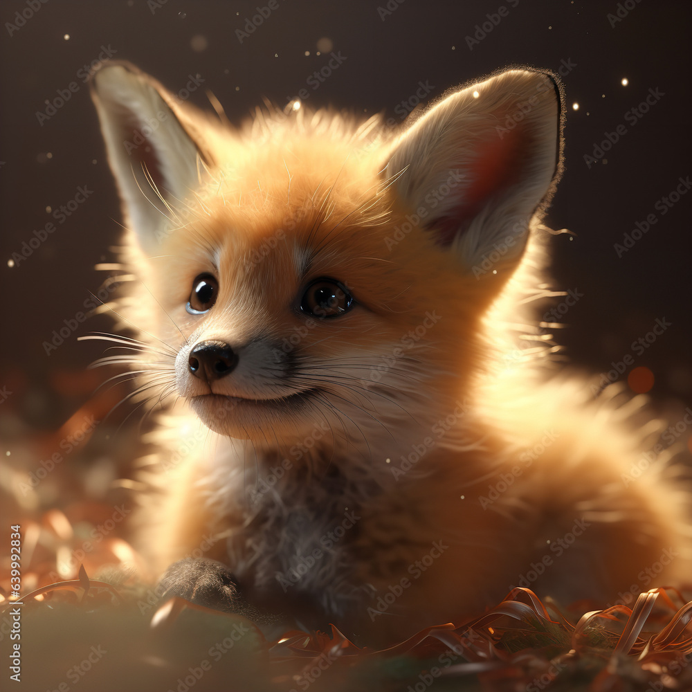 tiny cute fox Generative AI